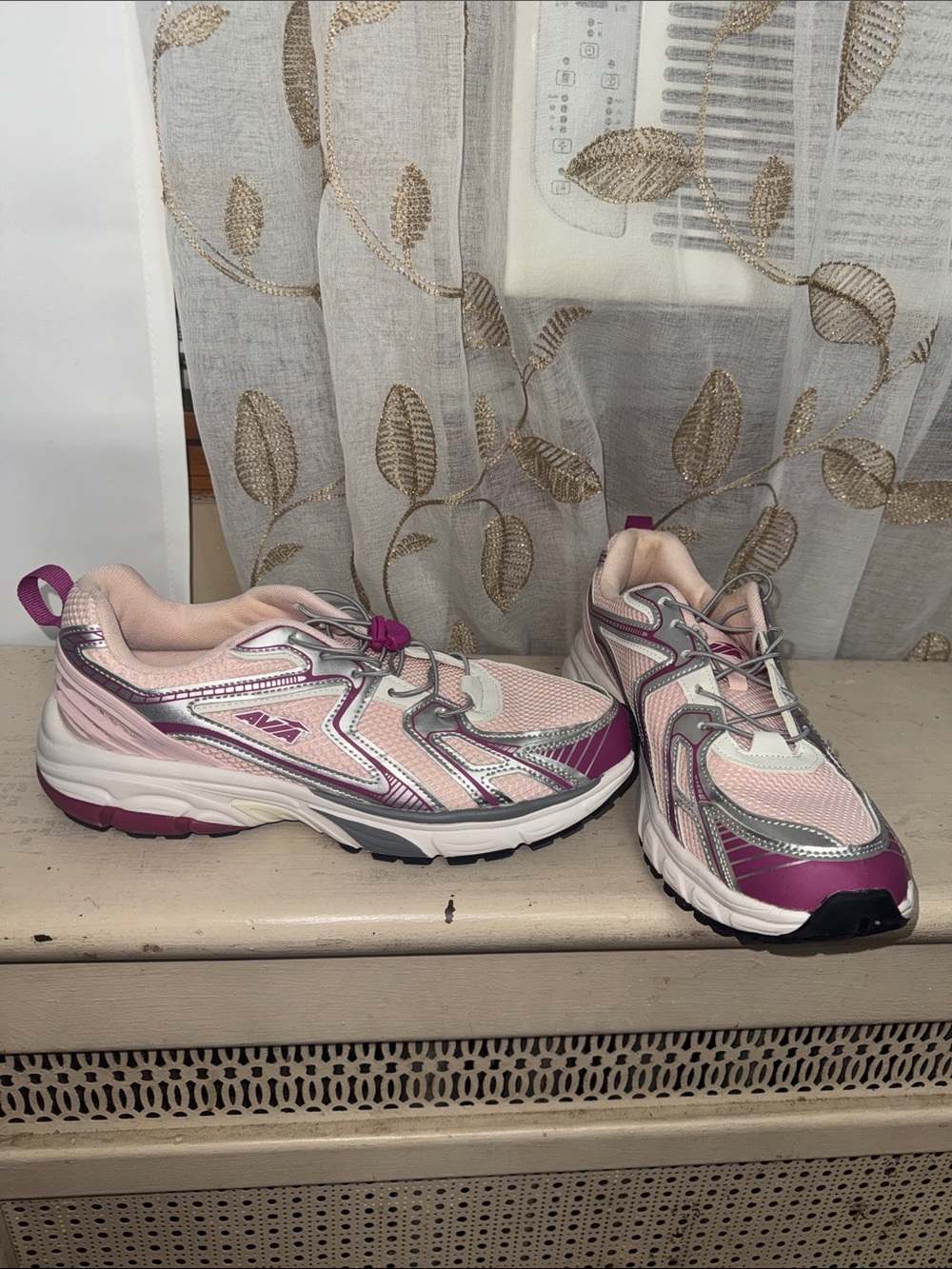 Avia Womens Pink Athletic Walking Shoes